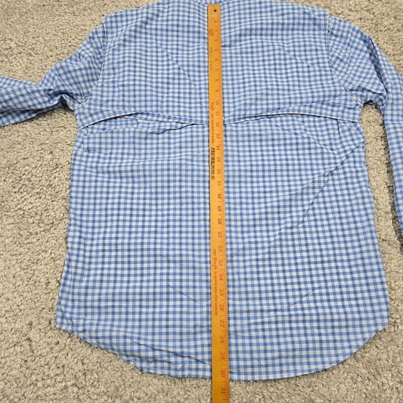 Vineyard Vines‎ Shirt Mens Medium Blue Plaid Harbor Lightweight Vented Fishing - Picture 8 of 10